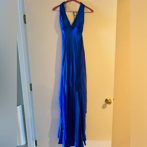 Cache Royal Blue Satin Formal Dress